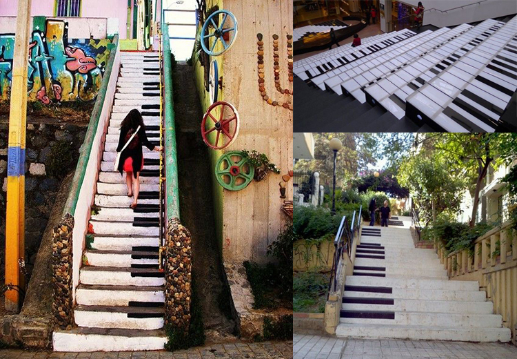 Dünyanın dört yanında şehirleri ve mekânları süsleyen piyano merdivenler